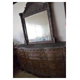 9 Drawers Dresser w/ Mirror (smoke damage)