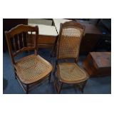 Cane Rocker & Chair (smoke damage)