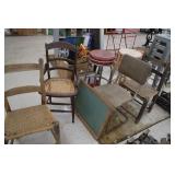 Wooden Chairs / Chaulk Board / Stools