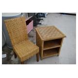 Cane Table & Chair