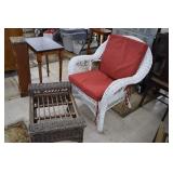 Wicker Chair & Stool