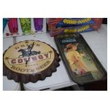 Root Beer Clock & Coca-Cola Sign