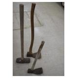 Vintage Grub Hoe & Sledge Hammer