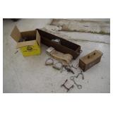 Metal Storage Bins w/ Horse Tack & Sandpaper