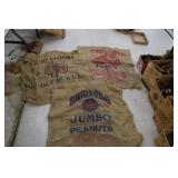 3 Peanut Burlap Bags