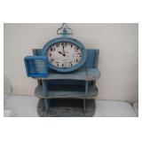 Blue Clock / Shelf / Picture (smoke damage)