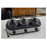 Toastmaster Triple Warmer / Server (smoke damage)