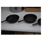 3 Cast Iron Skillets -1 Lodge