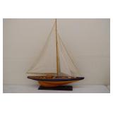 Large Wooden Sailboat Model