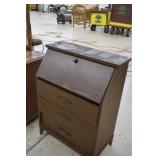 Wooden Fold Down Desk (smoke damage)