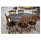 Wooden DiningTable w/ 6 Chairs (smoke damage)