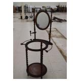 Wooden Washpot Vanity w/ Mirror (smoke damage)