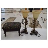 Lamps & Stool (smoke damage)