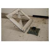 Cast Iron Tree Base & Primative Wood Pc.