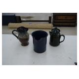 3 Pottery Pitchers