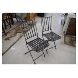 2 Foldable Cast Iron Chairs