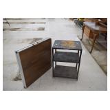 Foldable Table & Metal 3 Tier Shelf