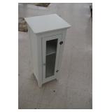 Narrow Off-White Glass Door Cabinet