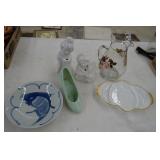 Koi Plate / Fire King Platter / Floral Pitcher