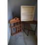 Wooden Table & Display Shelves
