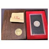 1971 Eisenhower Proof Silver Dollar in display