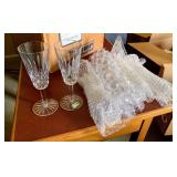 6 leaded glass Champaign Flutes