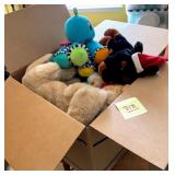 Box of stuffed toys
