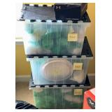 Three empty quality storage bins - NOT CONTENTS