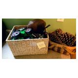 Two baskets and contents