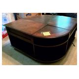 Rolling table with shelves with fold-out TV trays