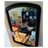 Mirror, sports themed art, tackboard