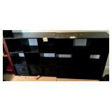 Multi-cubicle shelf with cloth bins