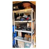 first white shelves and contents