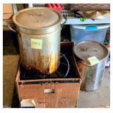 Deep fryer burner and two pots