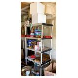 2nd white shelves and contents