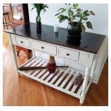 STYLISH FARM TABLE WITH MARBLE TOP