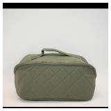 Quilted Olive Green Cosmetic Bag