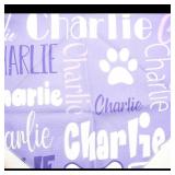 Purple Dog Bandana with 'Charlie' Print