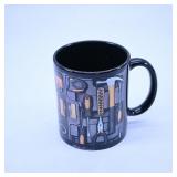Black Ceramic Mug with Tool Design