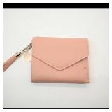 Pink Faux Leather Wallet with Tassel Charm