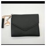Black Wallet with Heart Charm