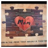 Mom Puzzle Wall Art with Family Names Set of 2