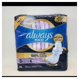 Always Maxi Pads Size 5, 36 Count