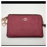 Coach Burgundy Wristlet Pouch