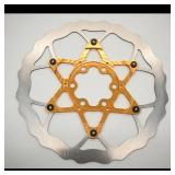 Bicycle Disc Brake Rotor with Gold Hub