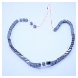 Black Square Hematite Bead Strand