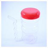 Clear Plastic Cup with Red Lid & Straw