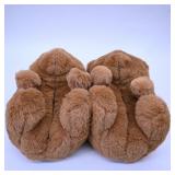 Brown Bear Plush Slippers M7/8