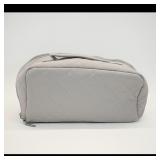 Quilted Gray Cosmetic Bag