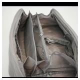 Quilted Gray Cosmetic Bag